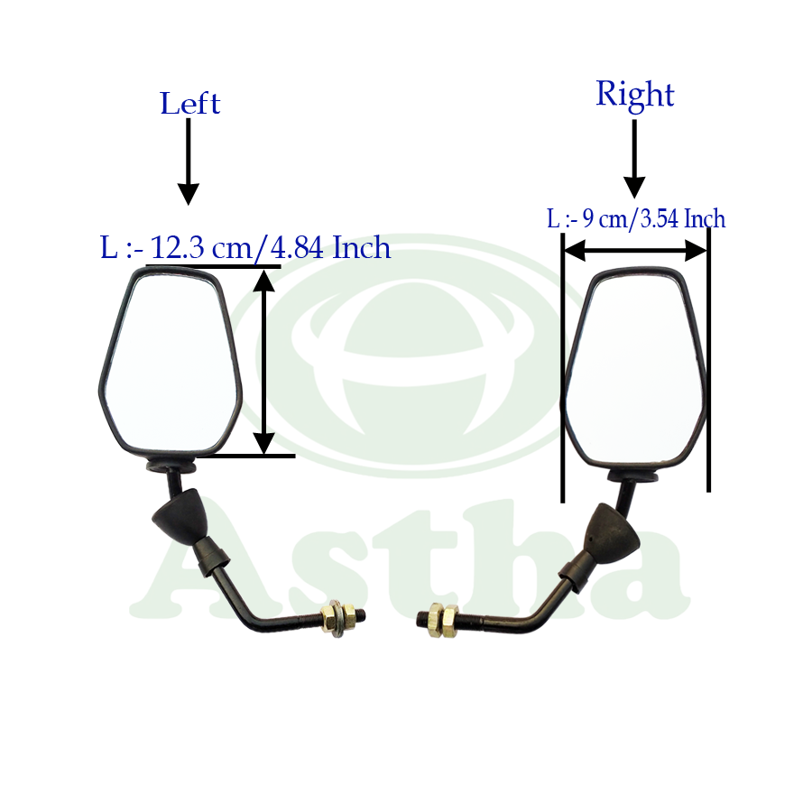 Mirror Rear View Set-2 3W TVS King 4St O/M